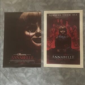 Annabelle BOTH Movie Posters Doll Conjuring 11x17 Origin Red Black